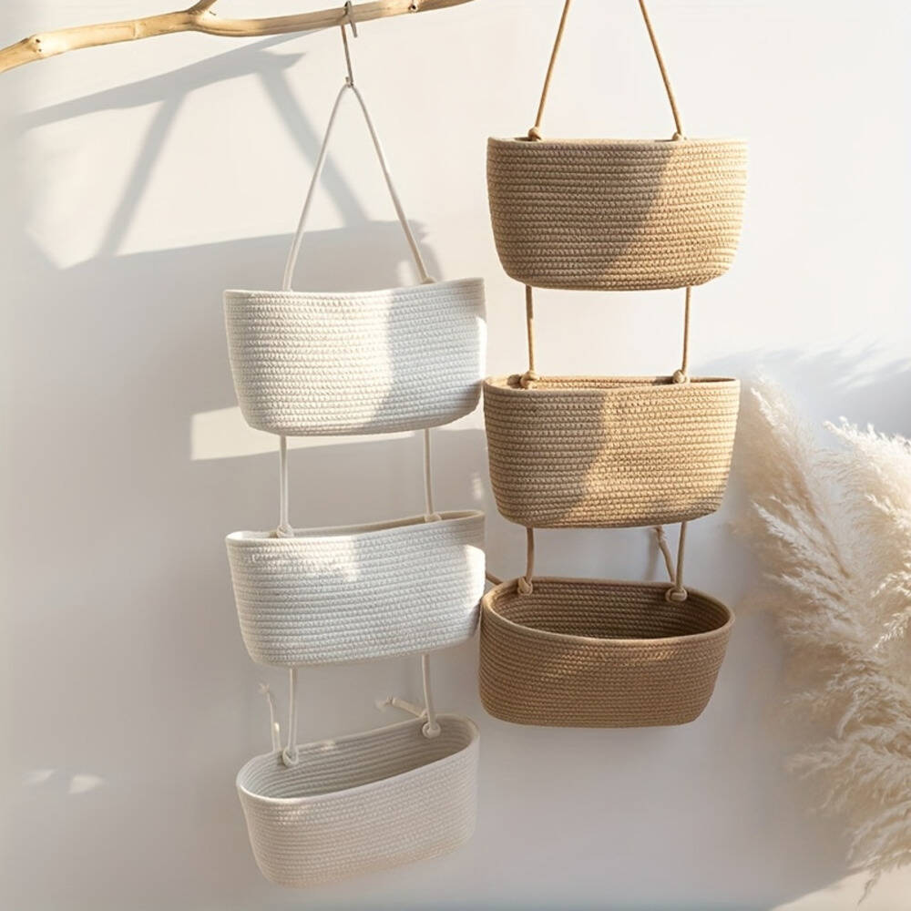3-tier Rope Woven Fabric Baske – Sustainable Living Eco Friendly recenzja i cena