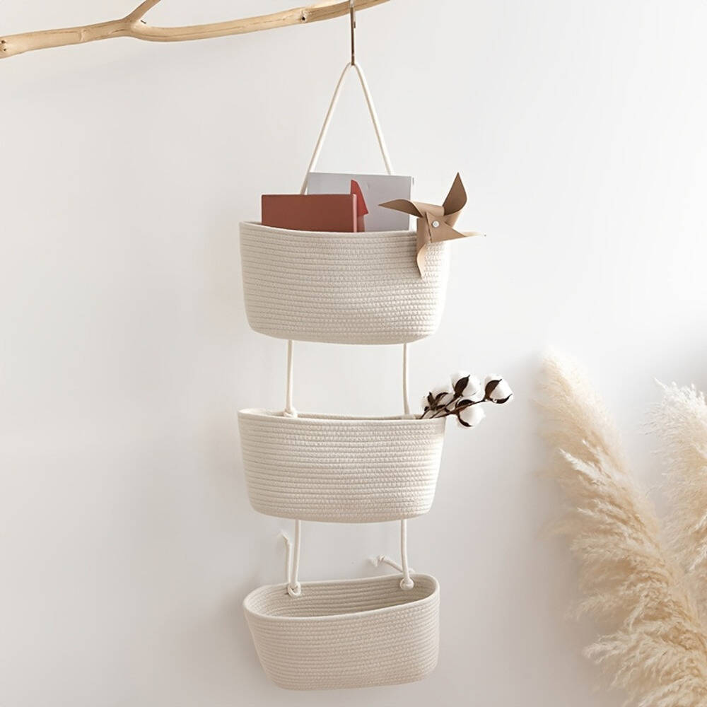 3-tier Rope Woven Fabric Baske – Sustainable Living Eco Friendly recenzja i cena