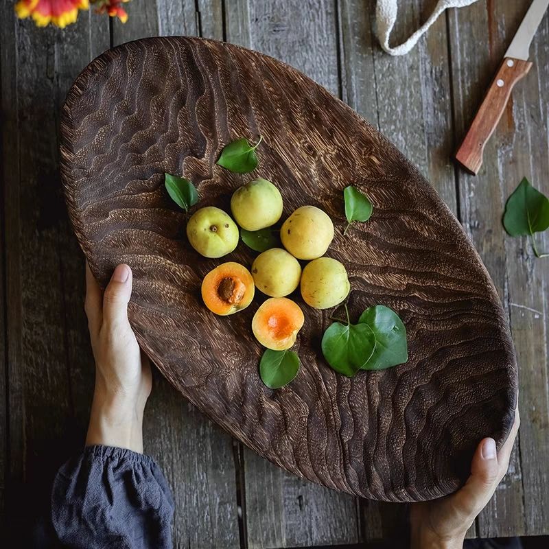 Retro Solid Wood Fruit Plate D – Sustainable Living Eco Friendly recenzja i cena