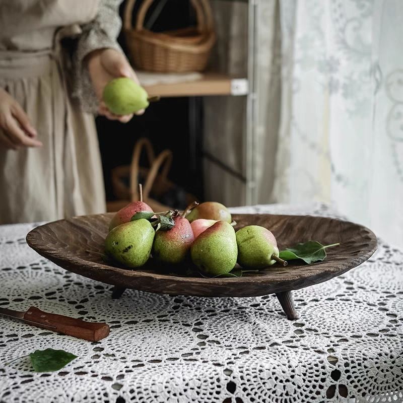 Retro Solid Wood Fruit Plate D – Sustainable Living Eco Friendly recenzja i cena