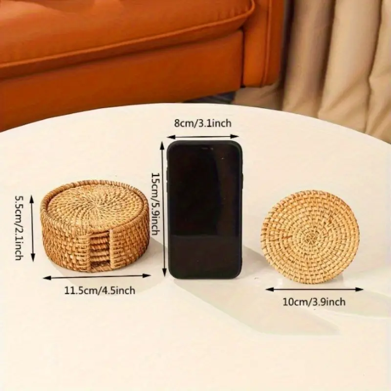 6pcs Rattan Weave Drink Coaste – Sustainable Living Eco Friendly recenzja i cena